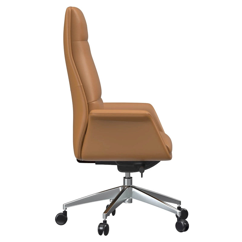 Fauteuil de bureau en cuir à dossier haut Summit avec fonctions pivotantes et inclinables