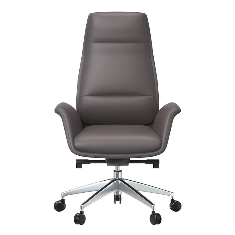 Fauteuil de bureau en cuir à dossier haut Summit avec fonctions pivotantes et inclinables