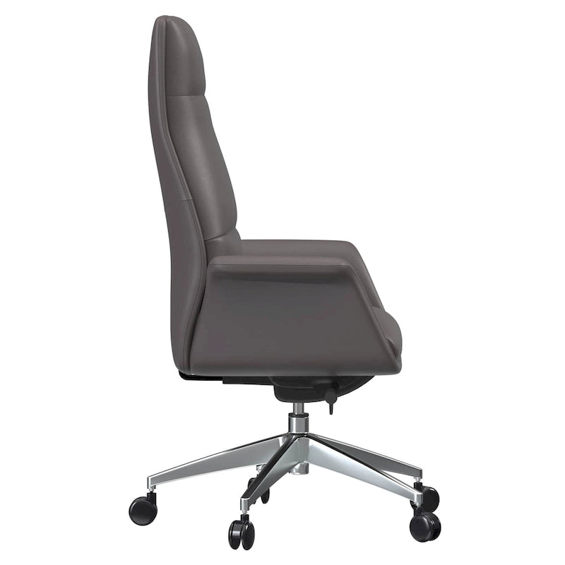 Fauteuil de bureau en cuir à dossier haut Summit avec fonctions pivotantes et inclinables