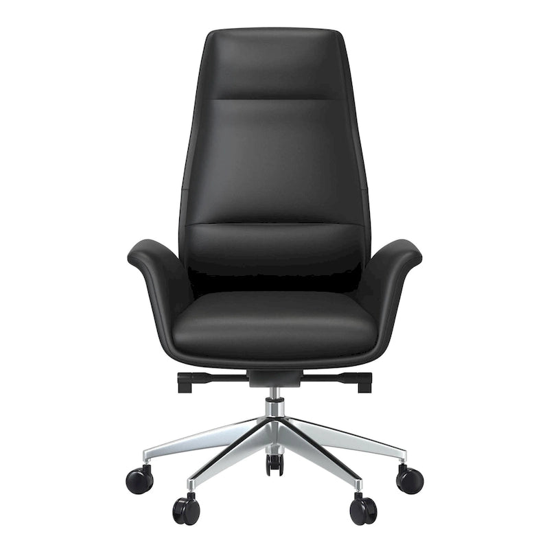 Fauteuil de bureau en cuir à dossier haut Summit avec fonctions pivotantes et inclinables
