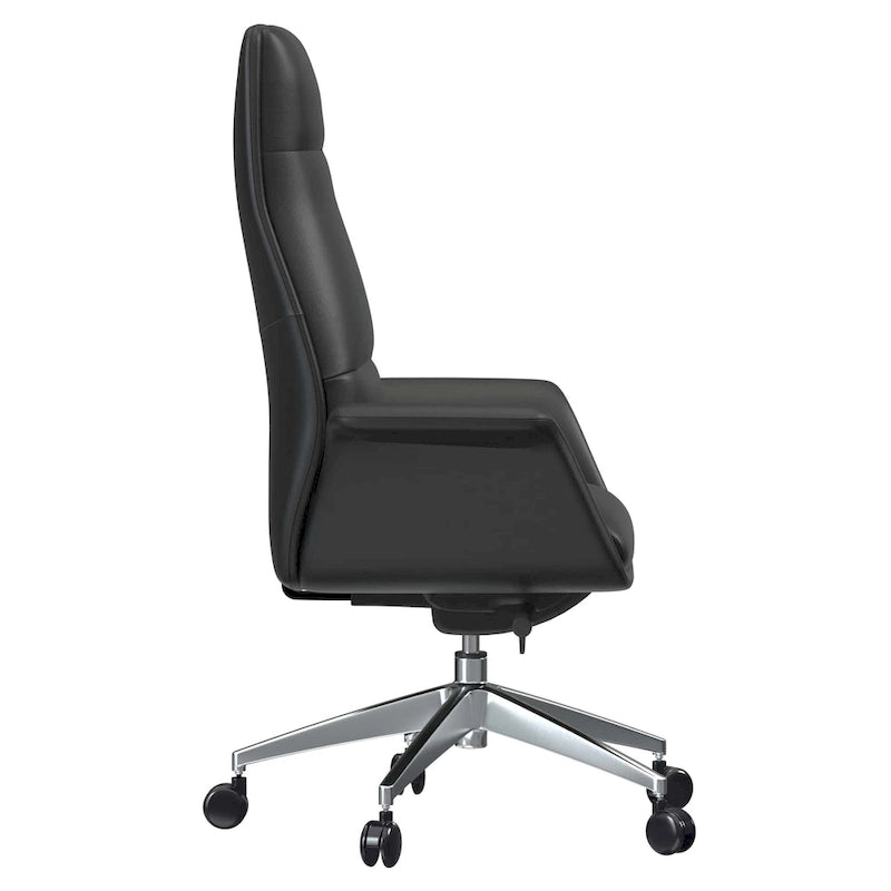 Fauteuil de bureau en cuir à dossier haut Summit avec fonctions pivotantes et inclinables