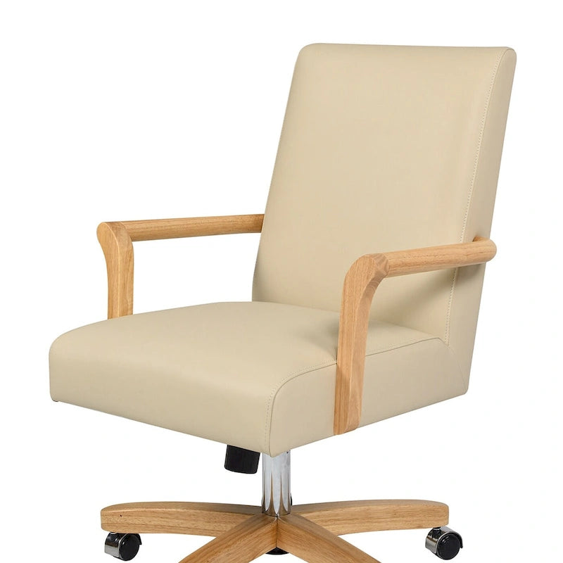 Chaise de bureau pivotante en cuir pleine fleur Dumont Modern Farmhouse