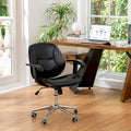 Fauteuil de bureau pivotant réglable en similicuir Glitzhome avec accoudoir, design ergonomique