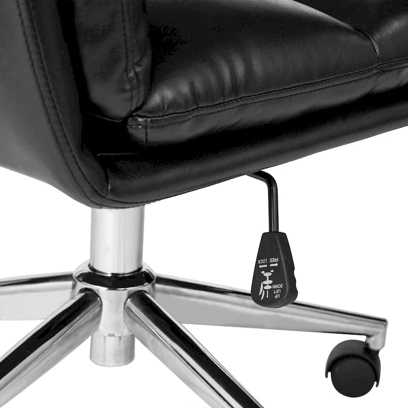 Fauteuil de bureau pivotant réglable en similicuir Glitzhome avec accoudoir, design ergonomique