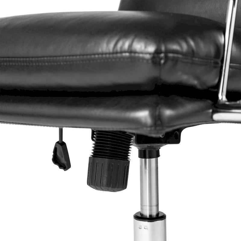 Fauteuil de bureau pivotant réglable en similicuir Glitzhome avec accoudoir, design ergonomique