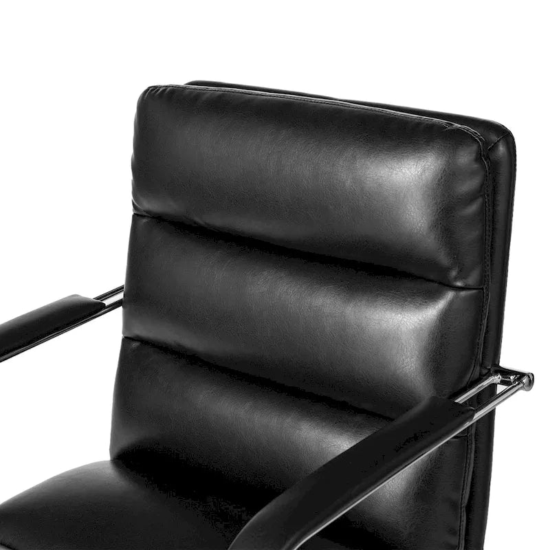 Fauteuil de bureau pivotant réglable en similicuir Glitzhome avec accoudoir, design ergonomique