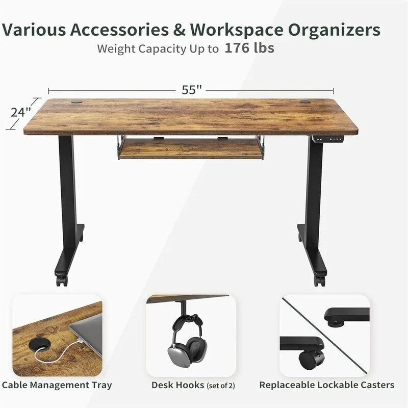 Bureau électrique à hauteur réglable