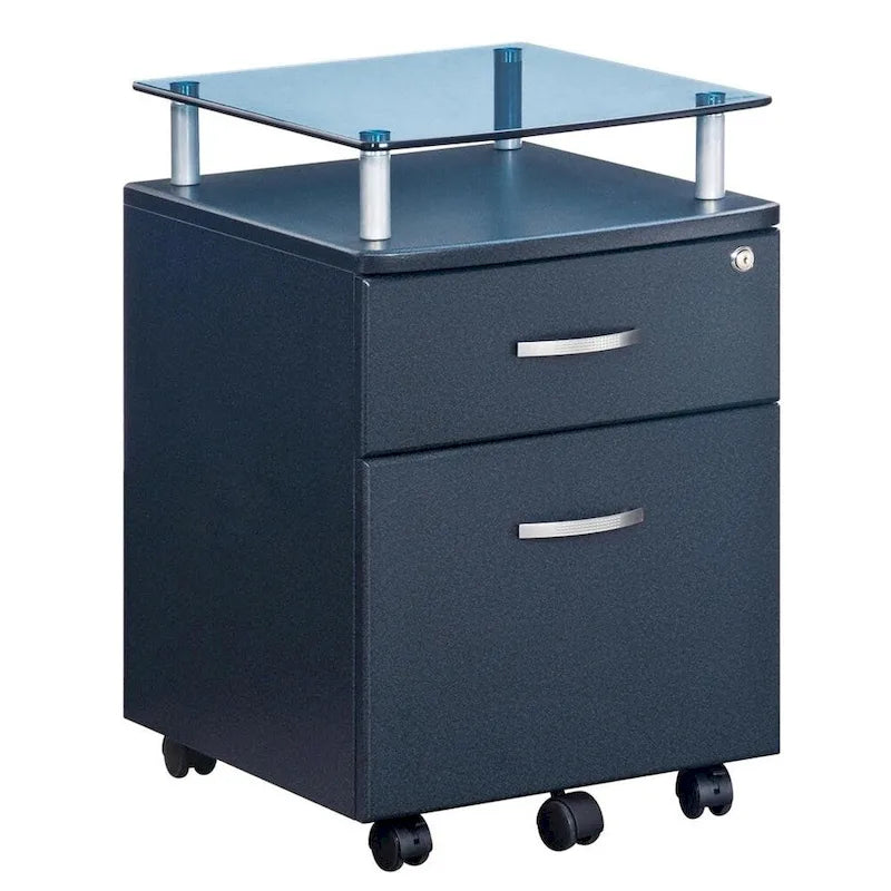 Classeur roulant Porch & Den Capilano avec plateau en verre