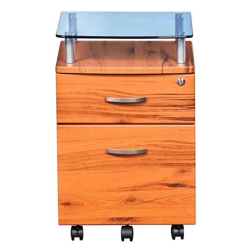 Classeur roulant Porch & Den Capilano avec plateau en verre