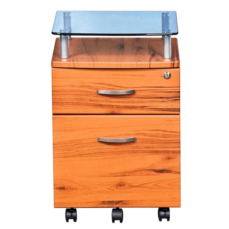 Classeur roulant Porch & Den Capilano avec plateau en verre