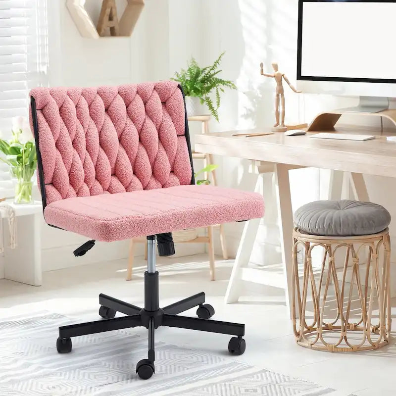 Chaise de bureau EROMMY à pieds croisésChaise sans accoudoirs entrecroisée avec roulettesRéglable en hauteur pour bureau, chambre, salon - S.O.