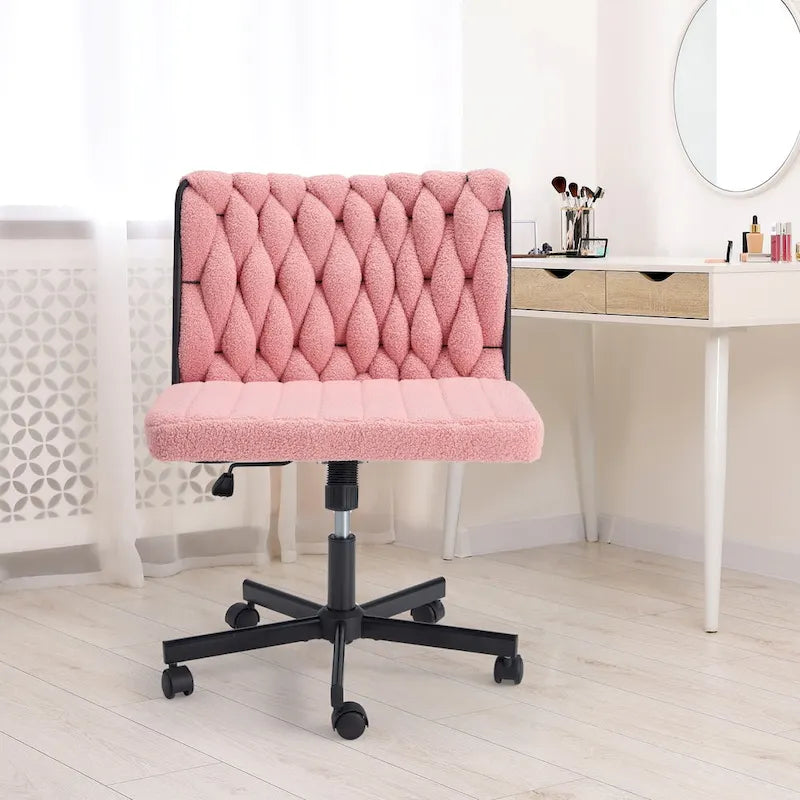 Chaise de bureau EROMMY à pieds croisésChaise sans accoudoirs entrecroisée avec roulettesRéglable en hauteur pour bureau, chambre, salon - S.O.