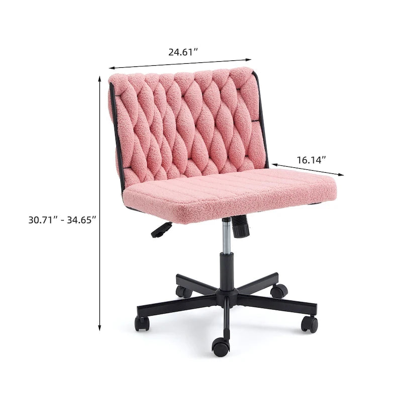 Chaise de bureau EROMMY à pieds croisésChaise sans accoudoirs entrecroisée avec roulettesRéglable en hauteur pour bureau, chambre, salon - S.O.