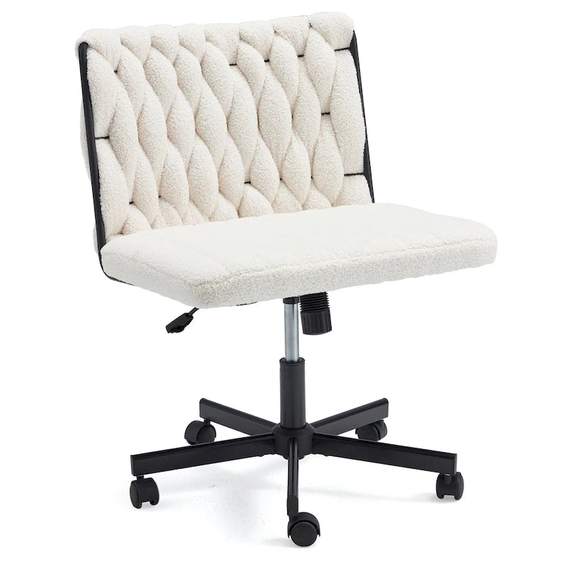 Chaise de bureau EROMMY à pieds croisésChaise sans accoudoirs entrecroisée avec roulettesRéglable en hauteur pour bureau, chambre, salon - S.O.