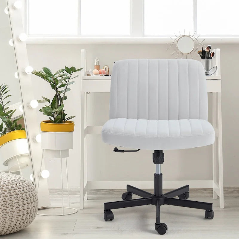 Chaise de bureau EROMMY à pieds croisésChaise sans accoudoirs entrecroisée avec roulettesRéglable en hauteur pour bureau, chambre, salon - S.O.