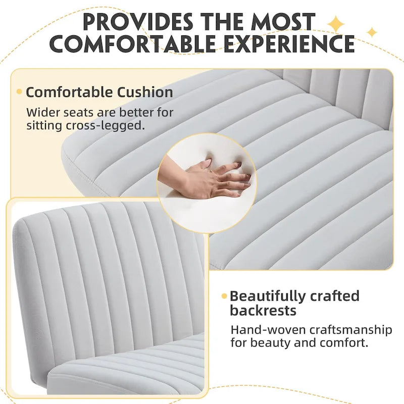 Chaise de bureau EROMMY à pieds croisésChaise sans accoudoirs entrecroisée avec roulettesRéglable en hauteur pour bureau, chambre, salon - S.O.