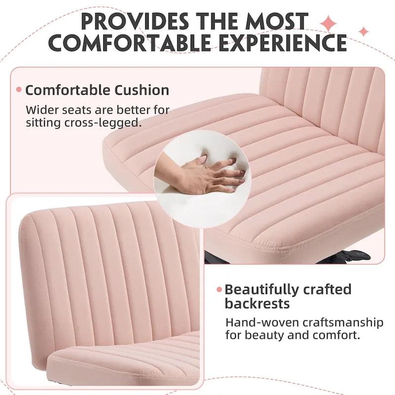 Chaise de bureau EROMMY à pieds croisésChaise sans accoudoirs entrecroisée avec roulettesRéglable en hauteur pour bureau, chambre, salon - S.O.
