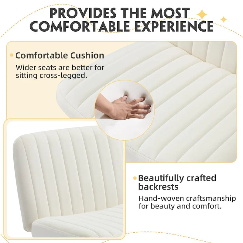 Chaise de bureau EROMMY à pieds croisésChaise sans accoudoirs entrecroisée avec roulettesRéglable en hauteur pour bureau, chambre, salon - S.O.