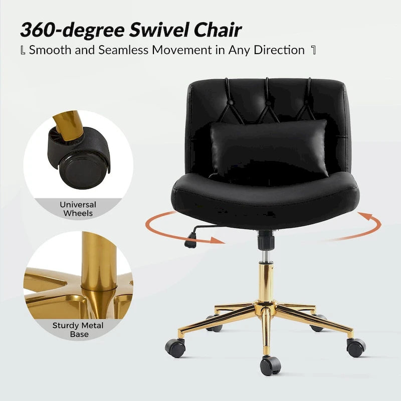 Chaise de bureau pivotante et inclinable Charlie Modern avec coussin par HULALA HOME