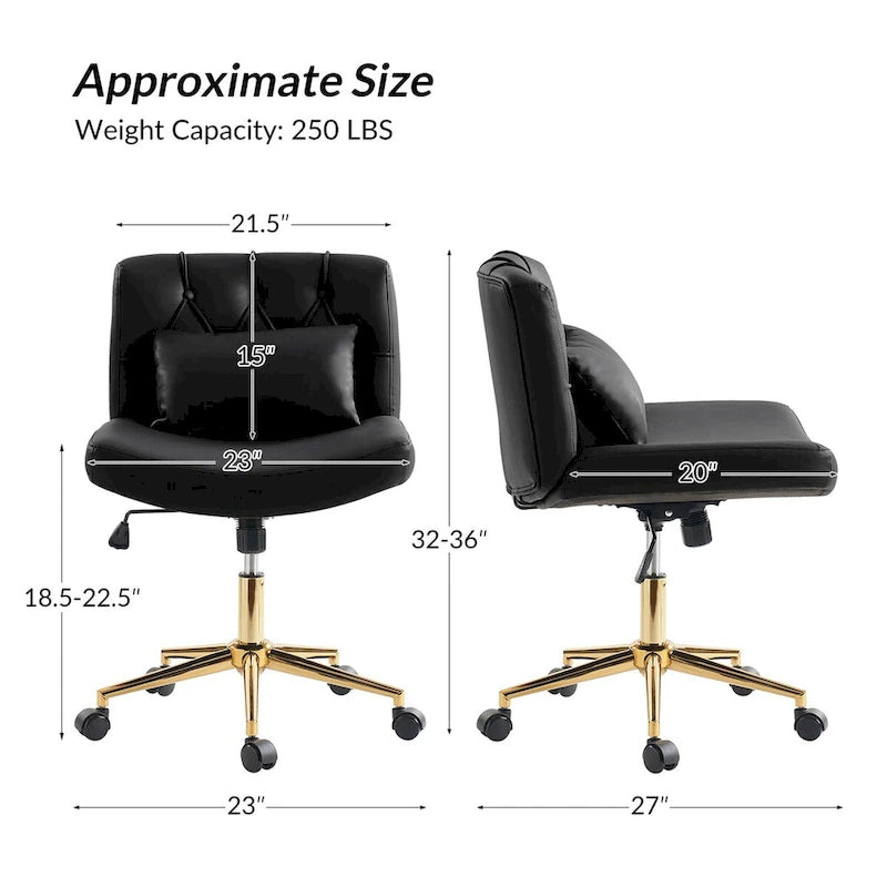 Chaise de bureau pivotante et inclinable Charlie Modern avec coussin par HULALA HOME