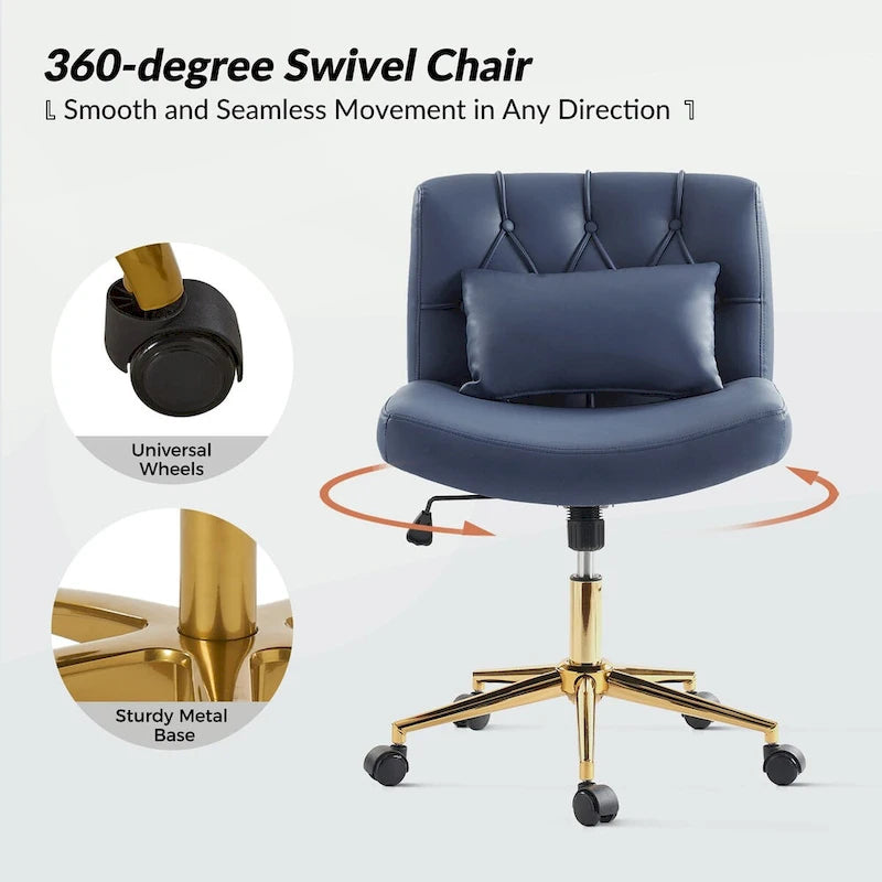Chaise de bureau pivotante et inclinable Charlie Modern avec coussin par HULALA HOME