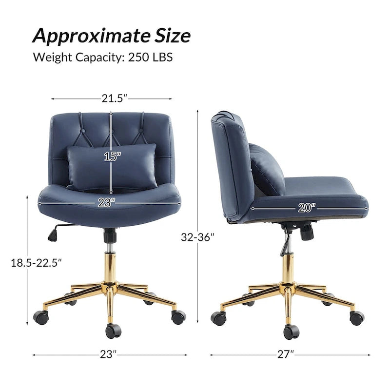 Chaise de bureau pivotante et inclinable Charlie Modern avec coussin par HULALA HOME