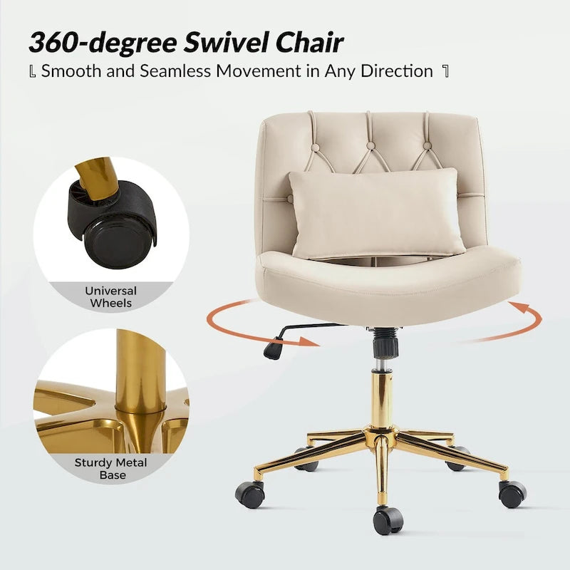 Chaise de bureau pivotante et inclinable Charlie Modern avec coussin par HULALA HOME