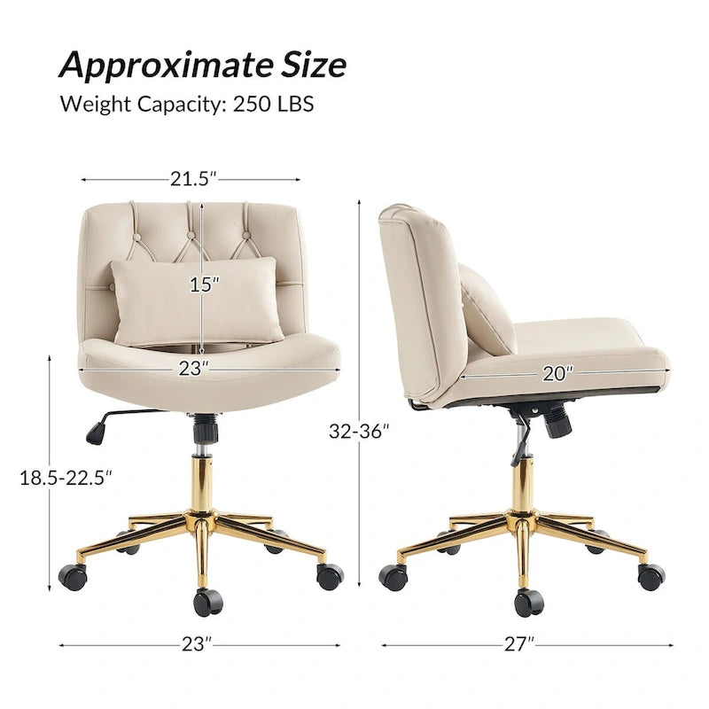 Chaise de bureau pivotante et inclinable Charlie Modern avec coussin par HULALA HOME