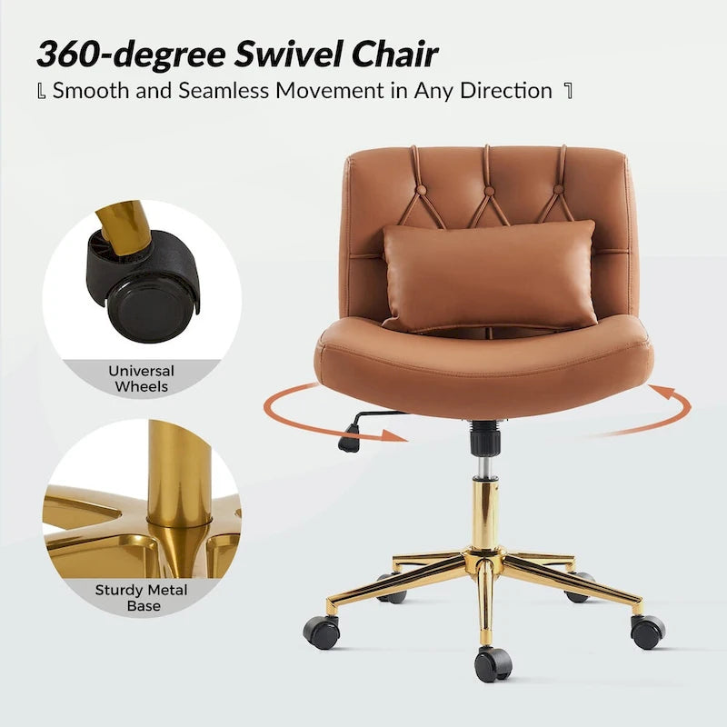 Chaise de bureau pivotante et inclinable Charlie Modern avec coussin par HULALA HOME