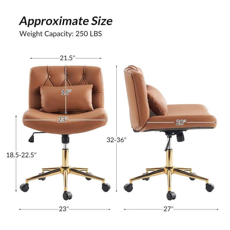 Chaise de bureau pivotante et inclinable Charlie Modern avec coussin par HULALA HOME