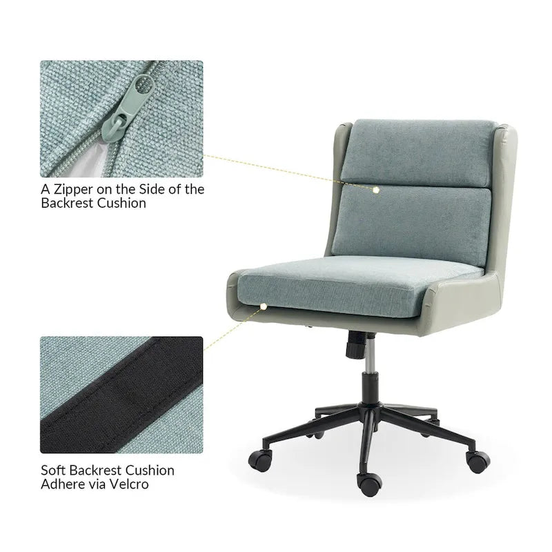 Fauteuil de bureau moderne pivotant et inclinable Siegfried avec revêtement souple amovible par HULALA HOME