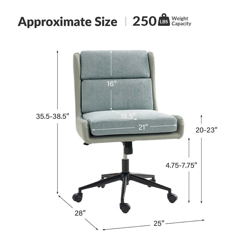 Fauteuil de bureau moderne pivotant et inclinable Siegfried avec revêtement souple amovible par HULALA HOME