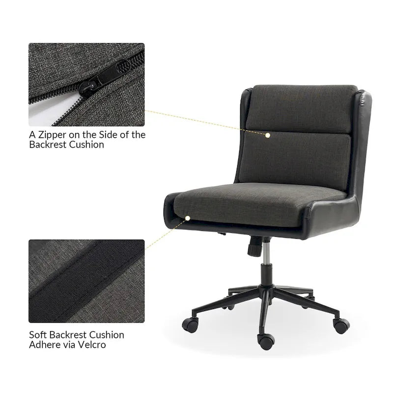 Fauteuil de bureau moderne pivotant et inclinable Siegfried avec revêtement souple amovible par HULALA HOME