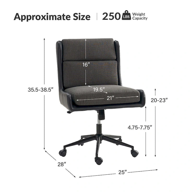Fauteuil de bureau moderne pivotant et inclinable Siegfried avec revêtement souple amovible par HULALA HOME