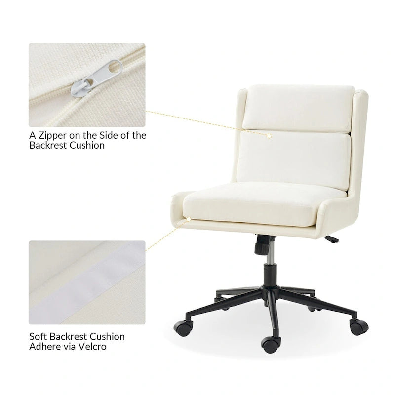Fauteuil de bureau moderne pivotant et inclinable Siegfried avec revêtement souple amovible par HULALA HOME