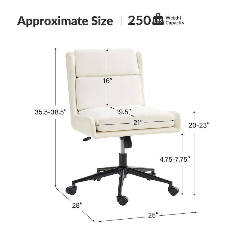 Fauteuil de bureau moderne pivotant et inclinable Siegfried avec revêtement souple amovible par HULALA HOME
