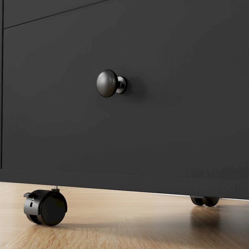 Meuble de rangement de bureau HOMCOM à 3 tiroirs, tiroir de bureau sur roulettes avec plateau amovible, support d'imprimante sous bureau avec rangement