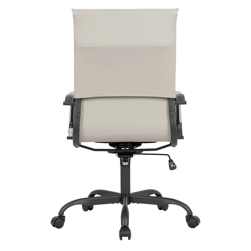 Chaise de bureau pivotante à dossier haut réglable en cuir côtelé Harris avec cadre en métal noir pour la maison, la salle de conférence ou le bureau