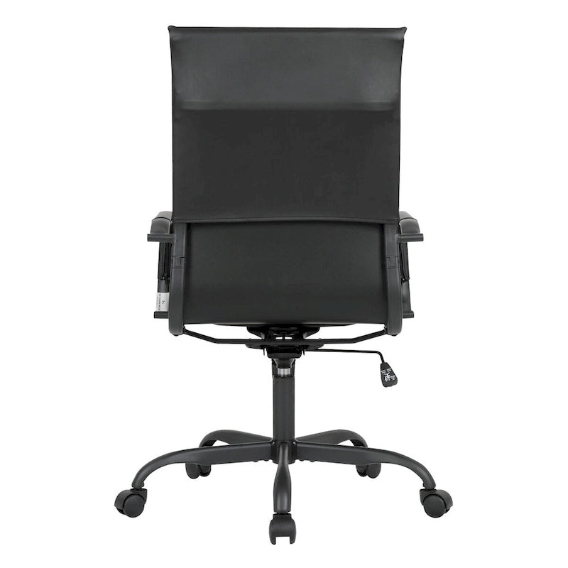 Chaise de bureau pivotante à dossier haut réglable en cuir côtelé Harris avec cadre en métal noir pour la maison, la salle de conférence ou le bureau