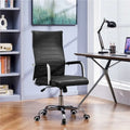 Chaise de bureau Yaheetech moderne en similicuir avec base en métal - N/A