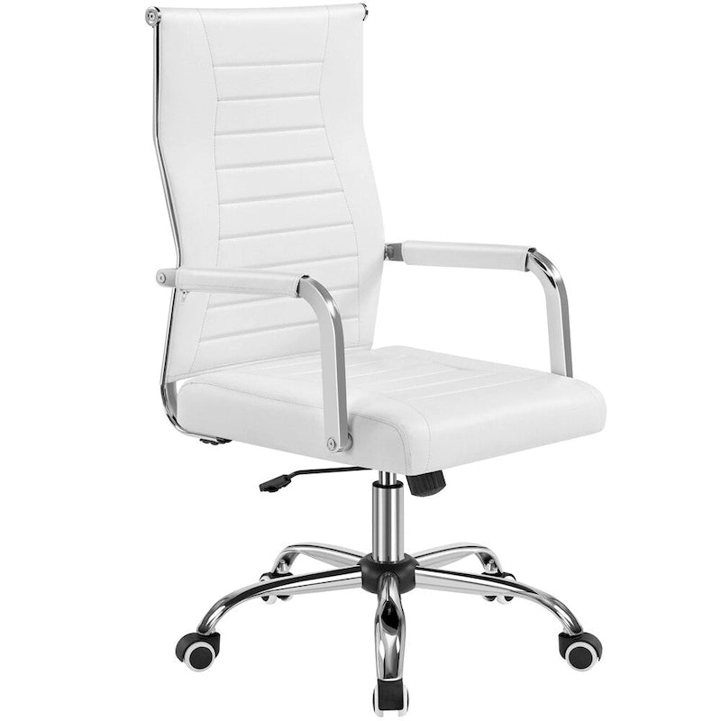 Chaise de bureau Yaheetech moderne en similicuir avec base en métal - N/A