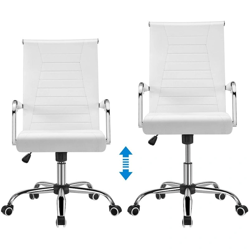 Chaise de bureau Yaheetech moderne en similicuir avec base en métal - N/A