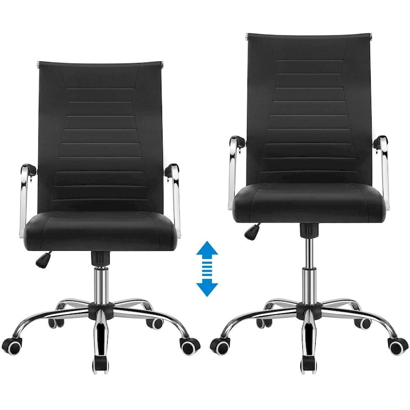 Chaise de bureau Yaheetech moderne en similicuir avec base en métal - N/A