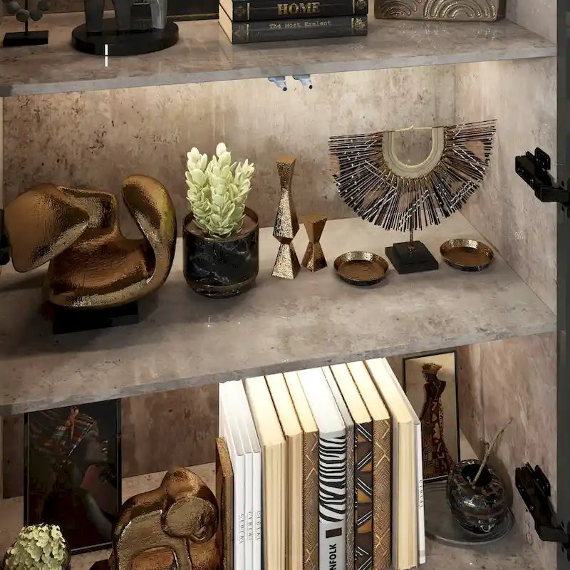 Vitrine d'exposition avec portes en verre et éclairage LED