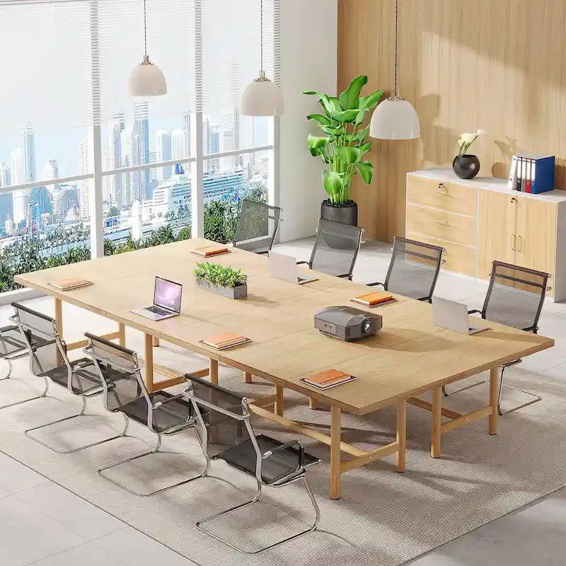 Table de conférence rectangulaire, table de salle de réunion de 160 cm pour 6 personnes, table de réunion moderne