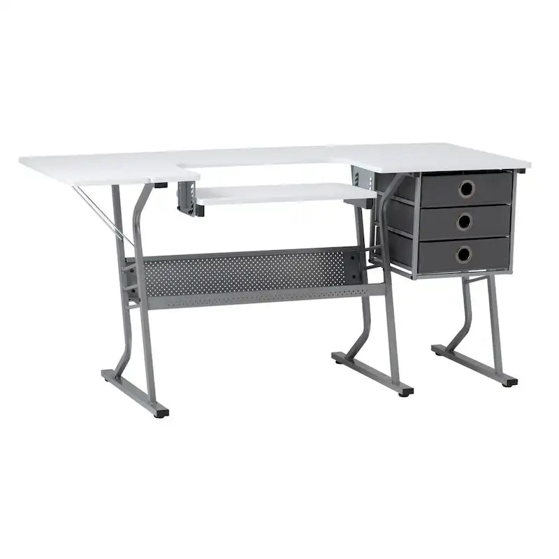 Table de couture Studio Designs Eclipse Ultra en bois gris et blanc