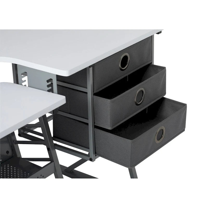 Table de couture Studio Designs Eclipse Ultra en bois gris et blanc