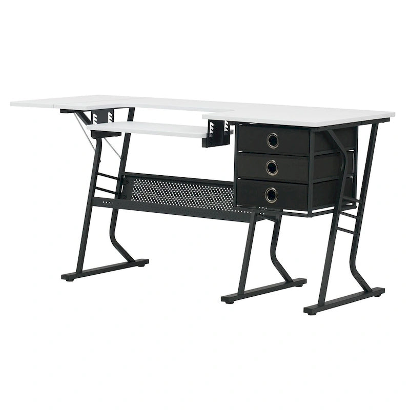 Table de couture Studio Designs Eclipse Ultra en bois gris et blanc