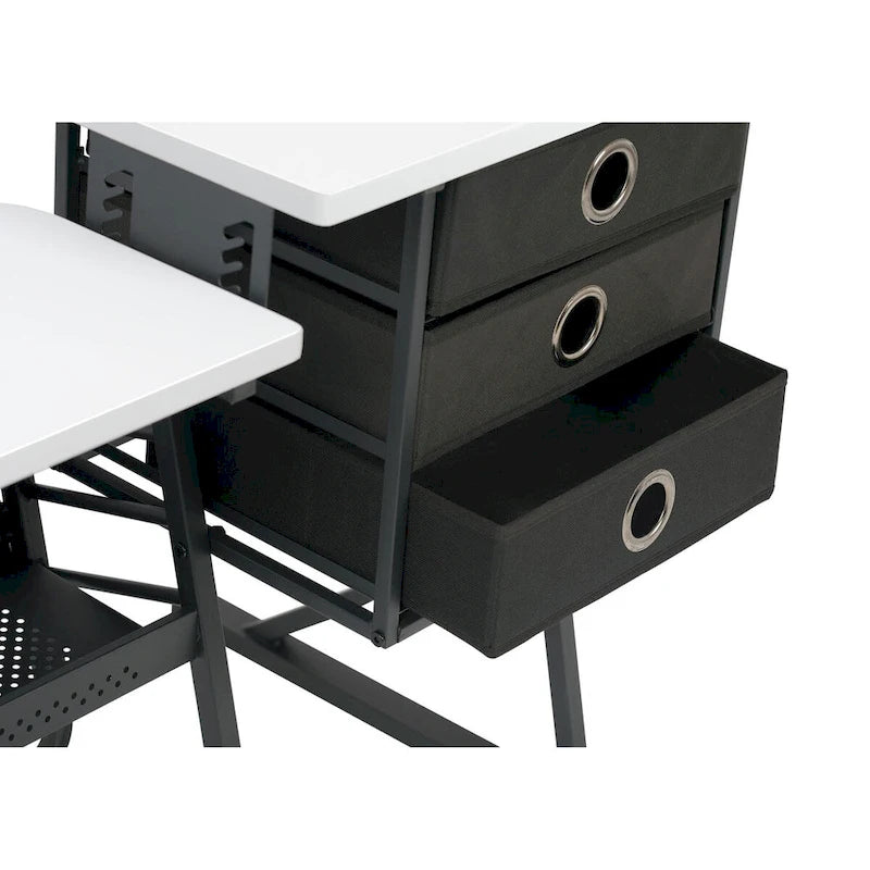 Table de couture Studio Designs Eclipse Ultra en bois gris et blanc