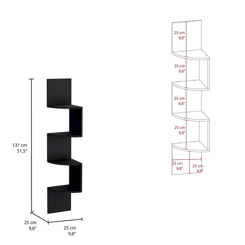Étagère d'angle, design mural moderne avec étagères multiples